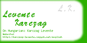 levente karczag business card